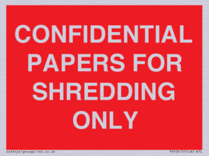 CONFIDENTIAL PAPERS FOR SHREDDING ONLY